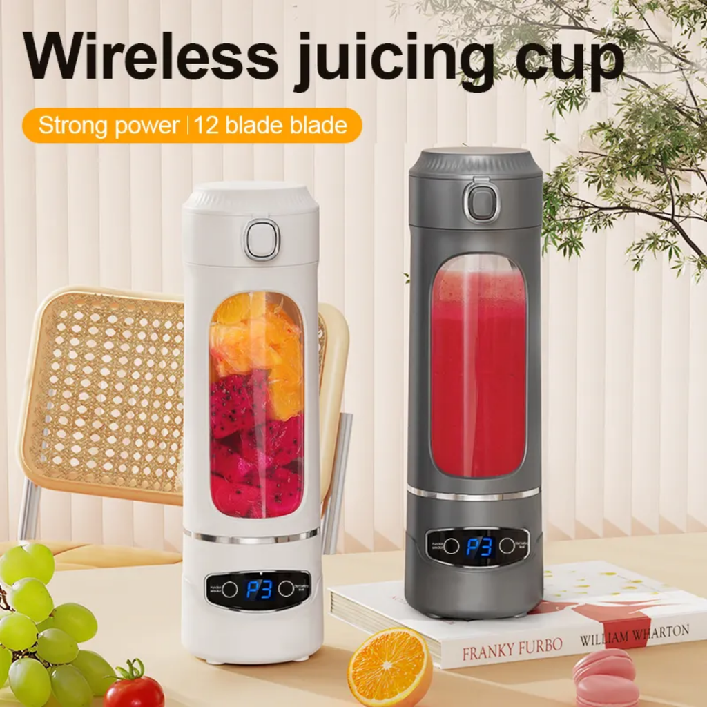 Digital Display Cordless Portable Fruit Blender & Juicer