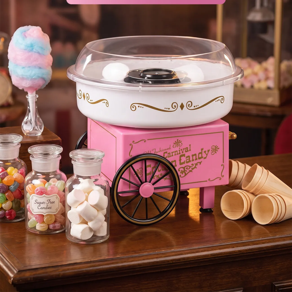 Vintage-Style Carnival Cotton Candy Maker Machine