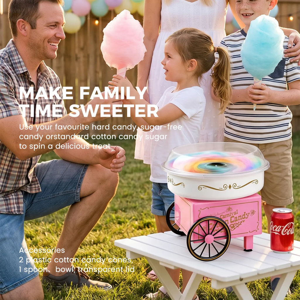 Vintage-Style Carnival Cotton Candy Maker Machine