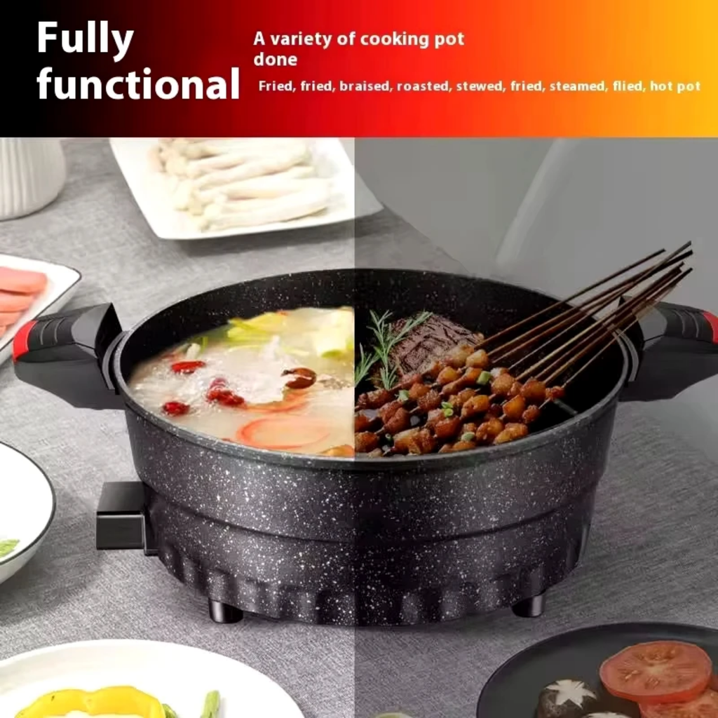 Multi-Functional Electric Hot Pot & Multi-Cooker with Steamer Tray