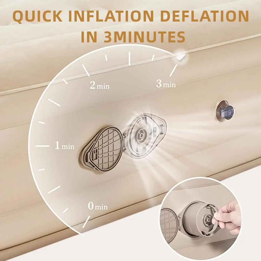 Deluxe Raised Inflatable Air Bed with Integrated Backrest & Bolsters