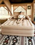 Deluxe Raised Inflatable Air Bed with Integrated Backrest & Bolsters