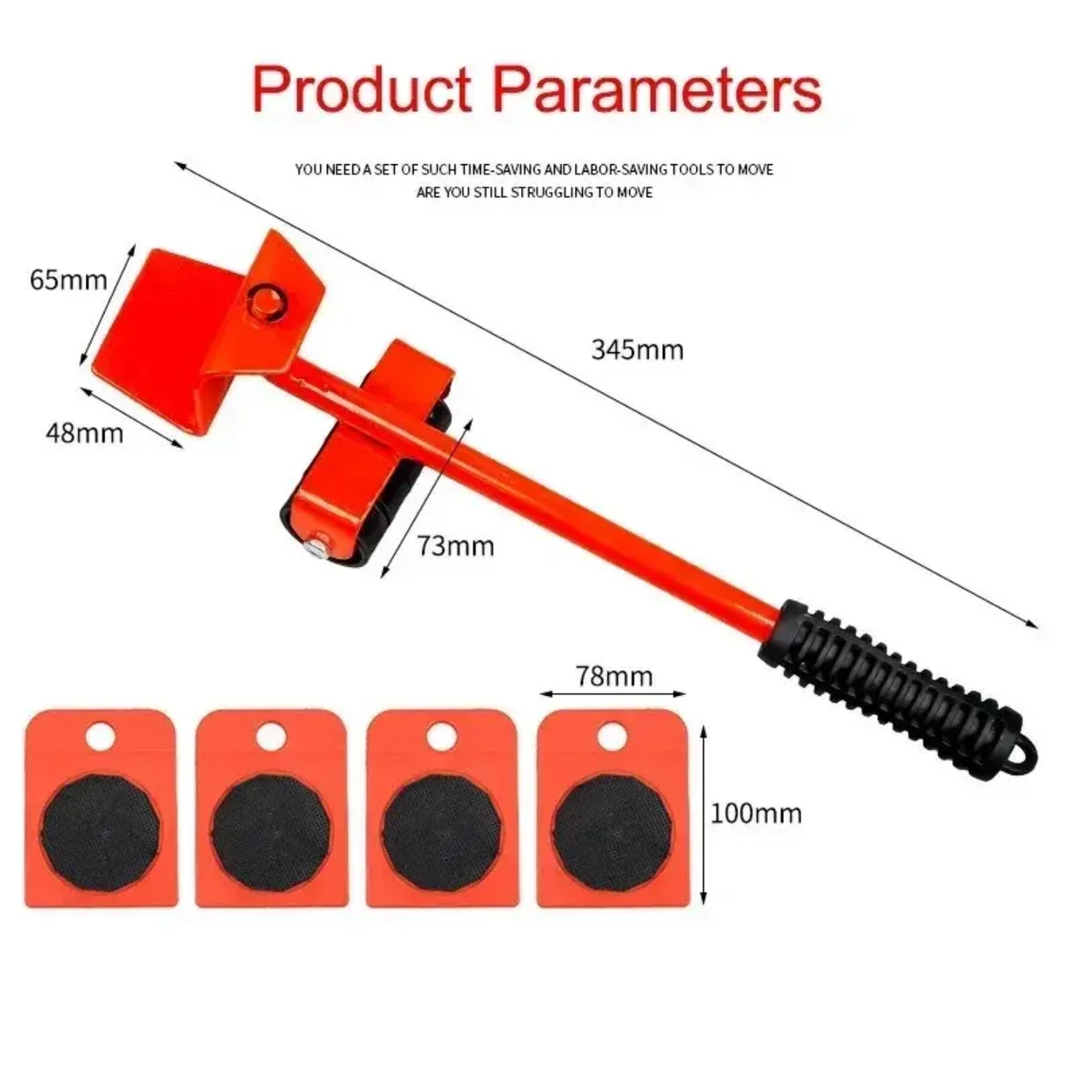 Heavy Furniture Lifter & Slider Moving Roller Tool Set