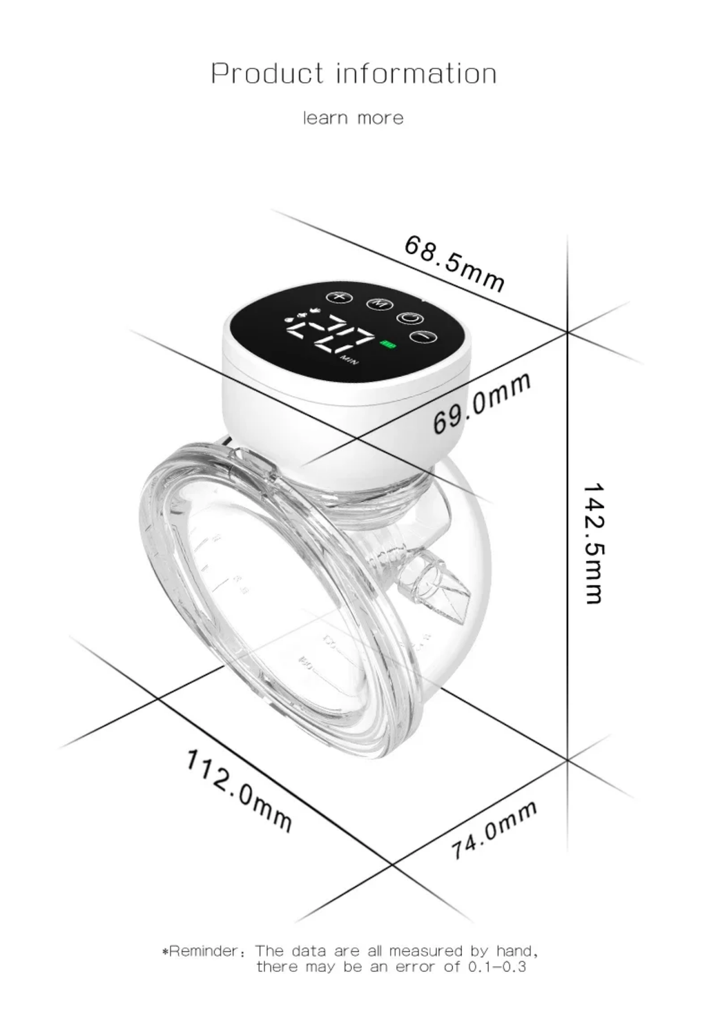 Wearable Electric Hands-Free Breast Pump