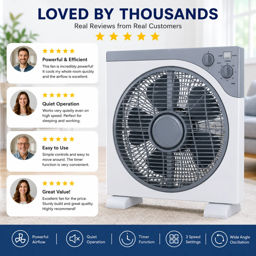 Compact Square Box Air Circulator Fan