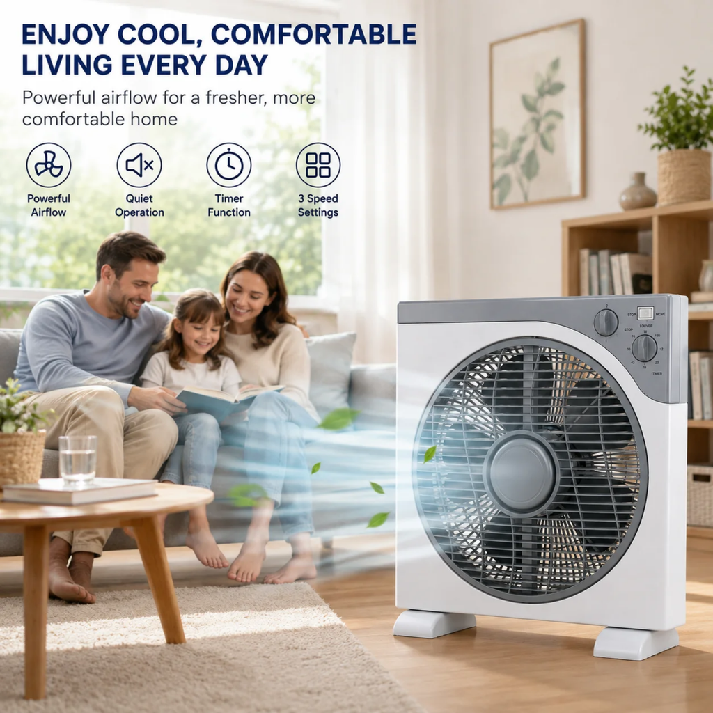 Compact Square Box Air Circulator Fan