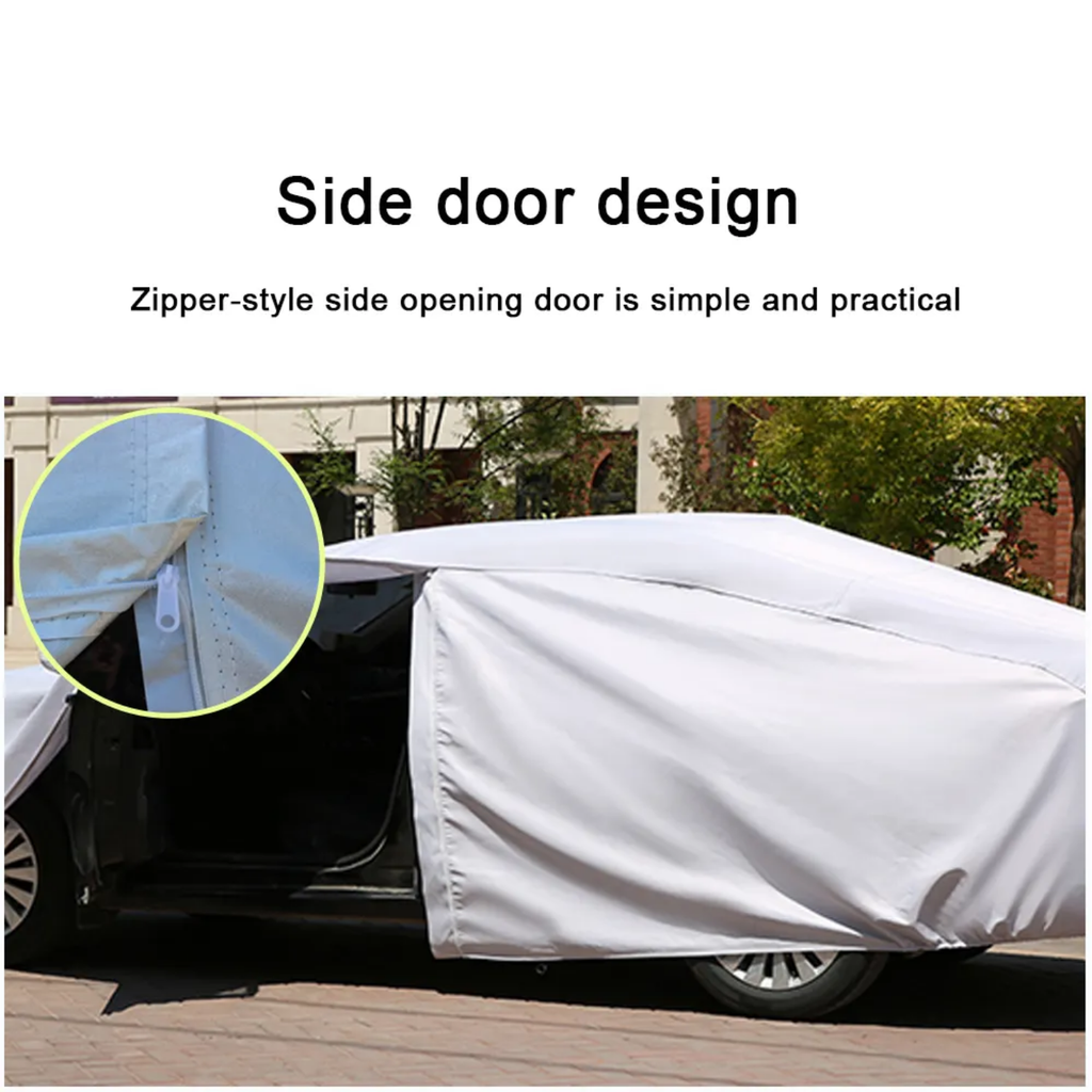 All-Weather Reflective Full Car Cover with Mirror Pockets