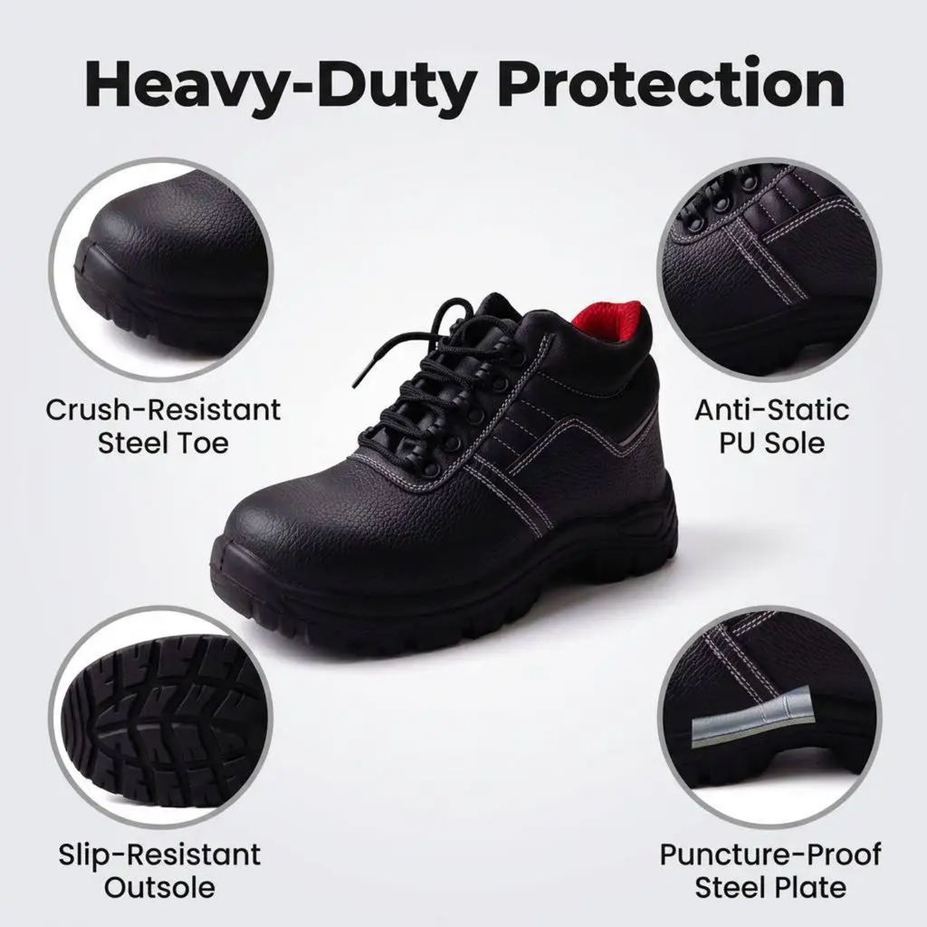 Heavy-Duty Steel Toe Safety Work Boots