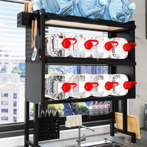 Premium Over-the-Sink Kitchen Storage Rack with Dustproof Doors