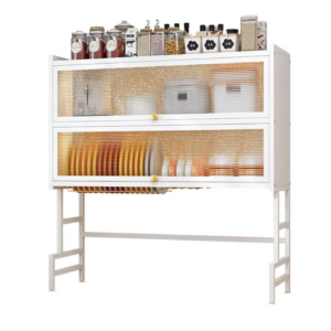 Premium Over-the-Sink Kitchen Storage Rack with Dustproof Doors